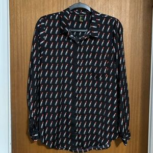 Forever21 Lipstick Button-Up Top